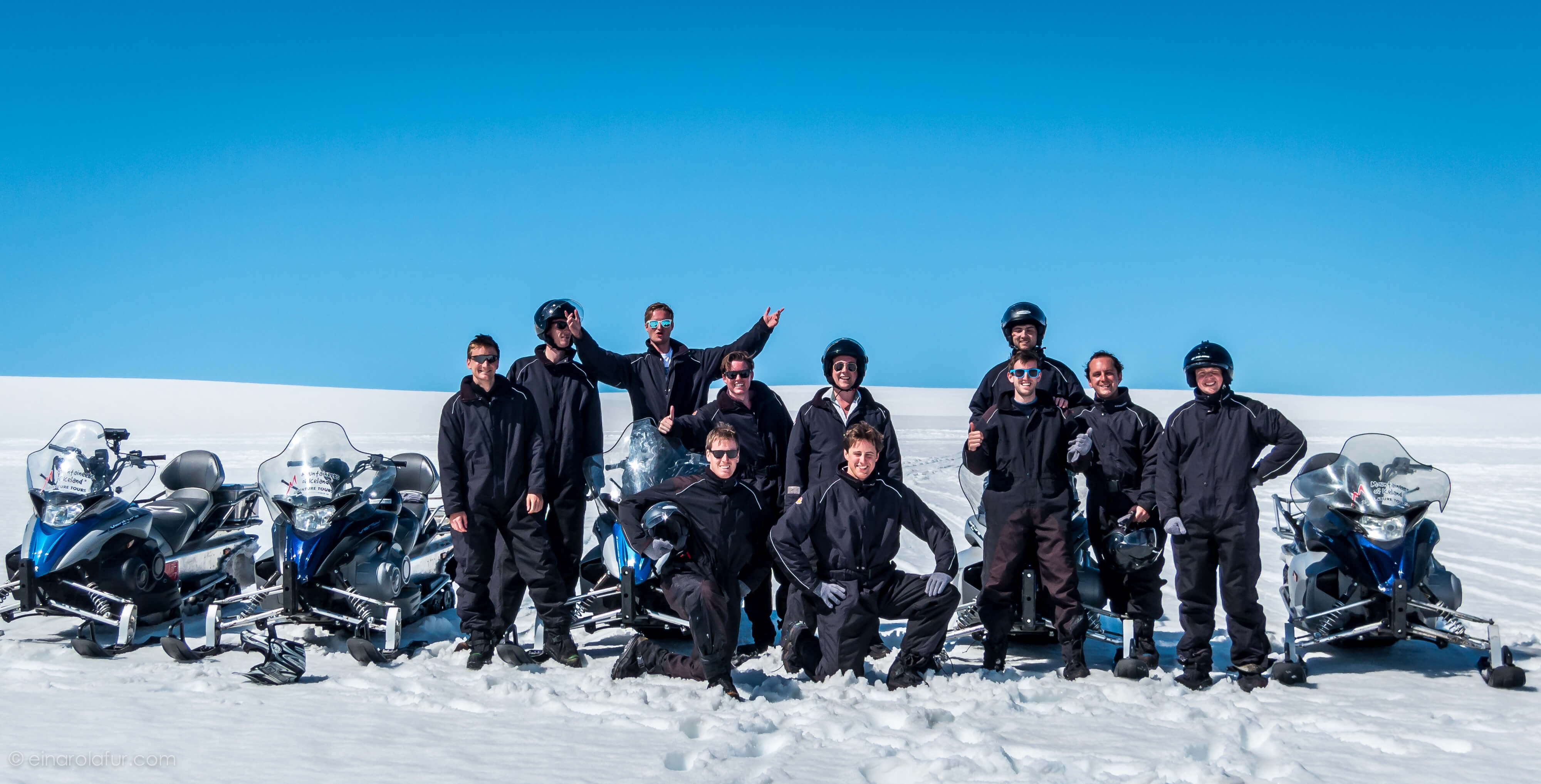 Snowmobiling and Skidoo Activities in Langjokull Glacier Iceland